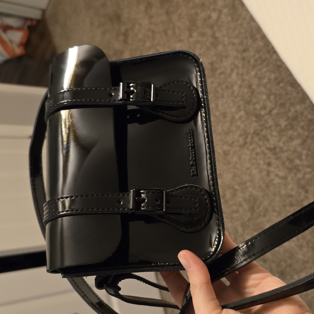 Black Patent Leather Crossbody Bag